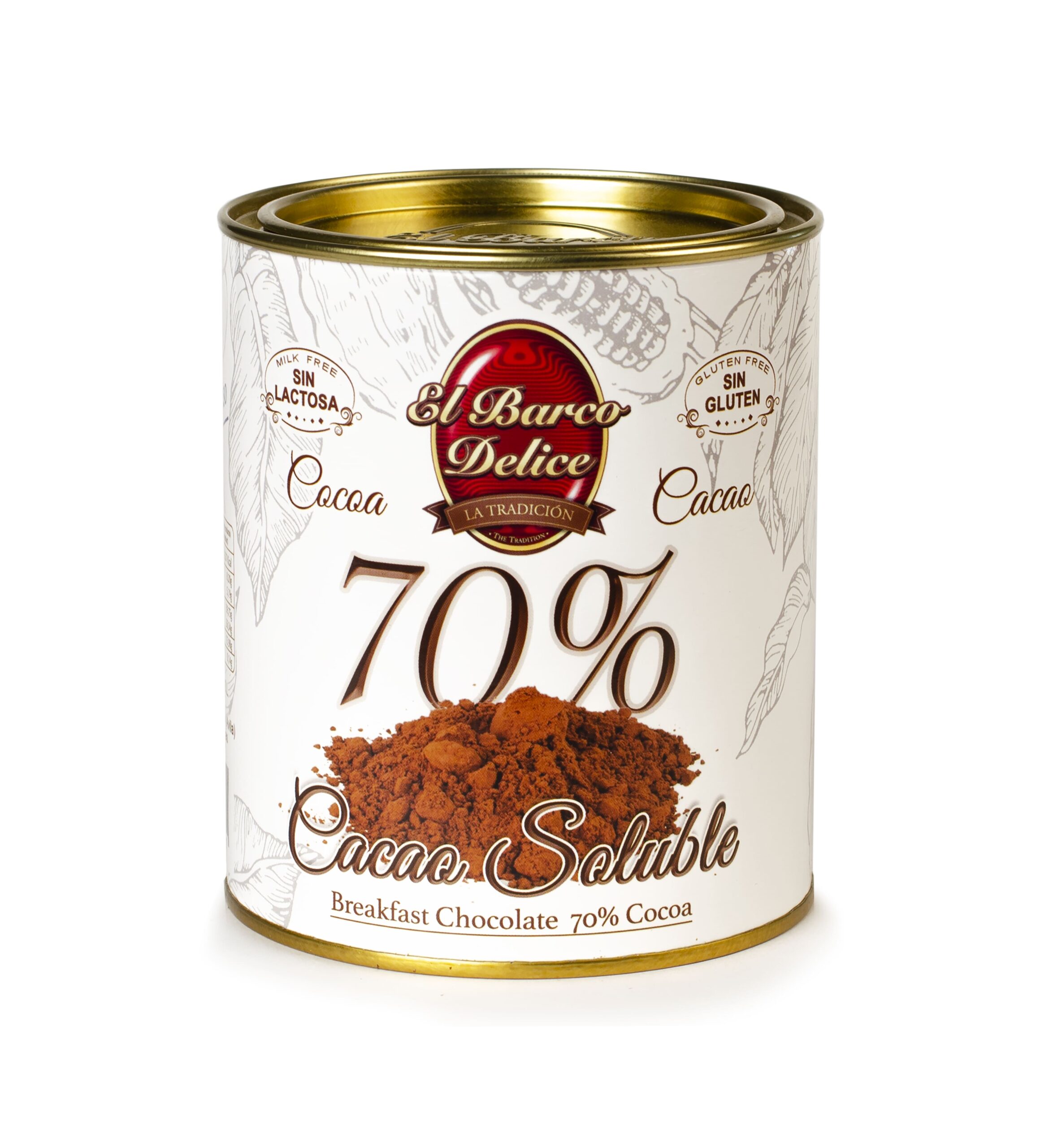 60017_Kakava EL BARCO DELICE 70% Breakfast Chocolate Be gliuteno Be laktozės 300g
