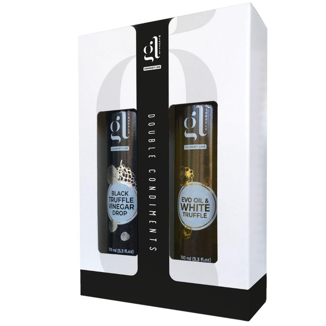 60453_Dviejų padažų su trumais rinkinys GOURMET LINE alyvuogių aliejus ir balzamikas su trumais 2x 100ml-min